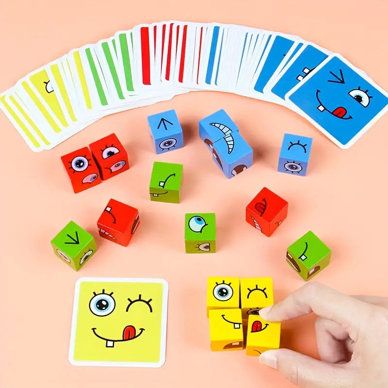 HappyFaces™ - Juego Cubos Cambia Cara Montessori